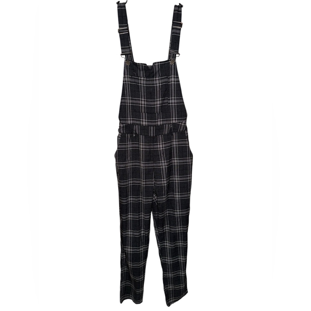 Disturbia Black & Gray Plaid Adjustable Strap Jumpsuit - Picture 5 of 13